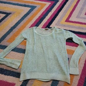 Juniors Size Small Mudd Aqua Fishnet Sweater